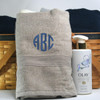 CB Taupe Monogrammed Hand Towels (2) 
