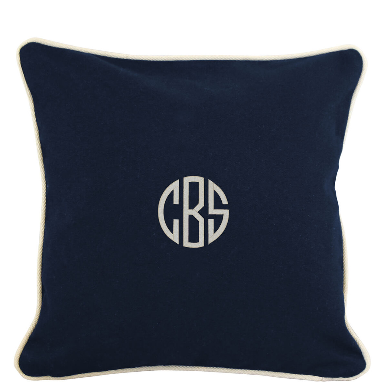 Monogrammed Navy 16 x 16 Pillow Cover ONLY - Lavington Designs LLC