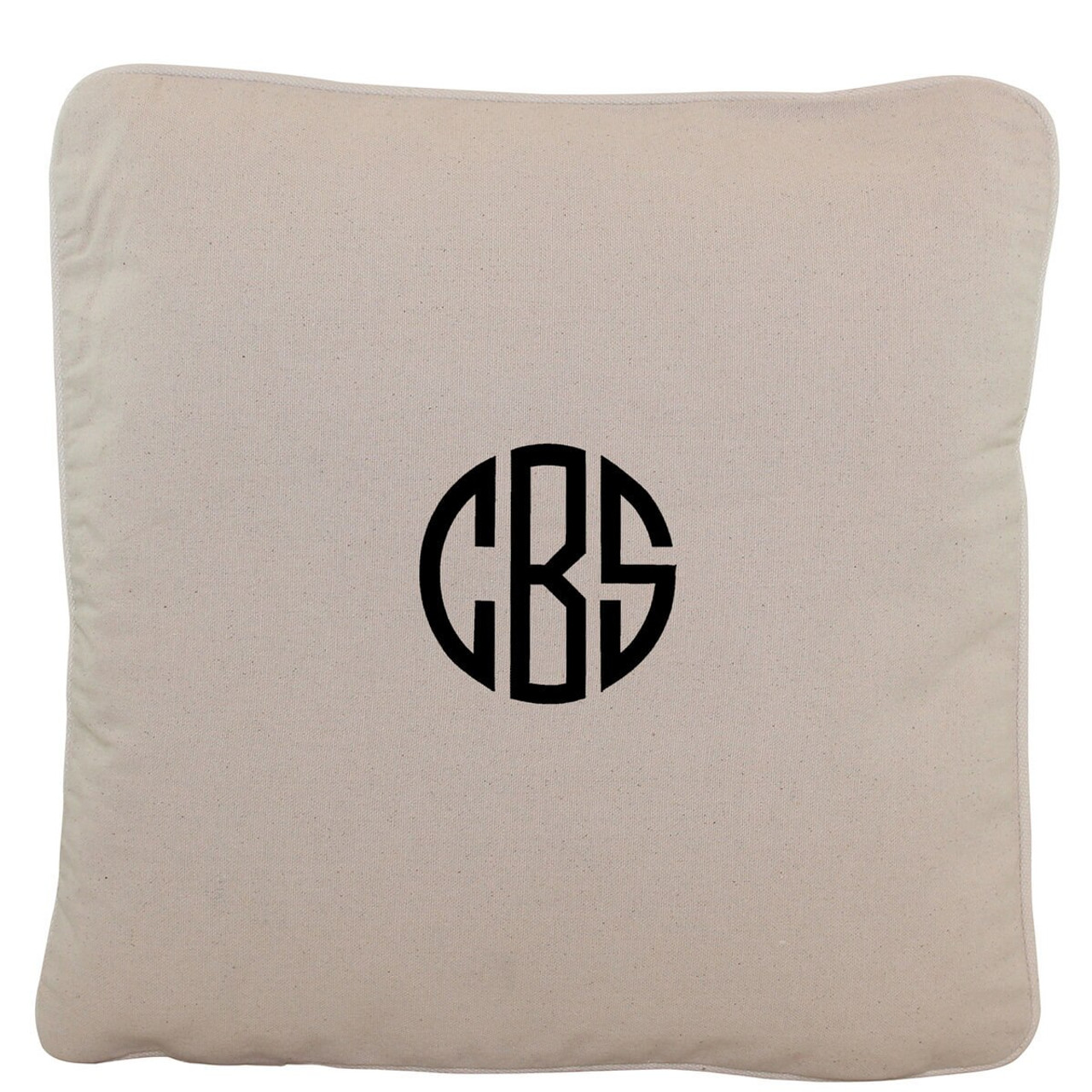 Monogrammed Pillow Cover All Natural 16 x 16 - Lavington Designs LLC