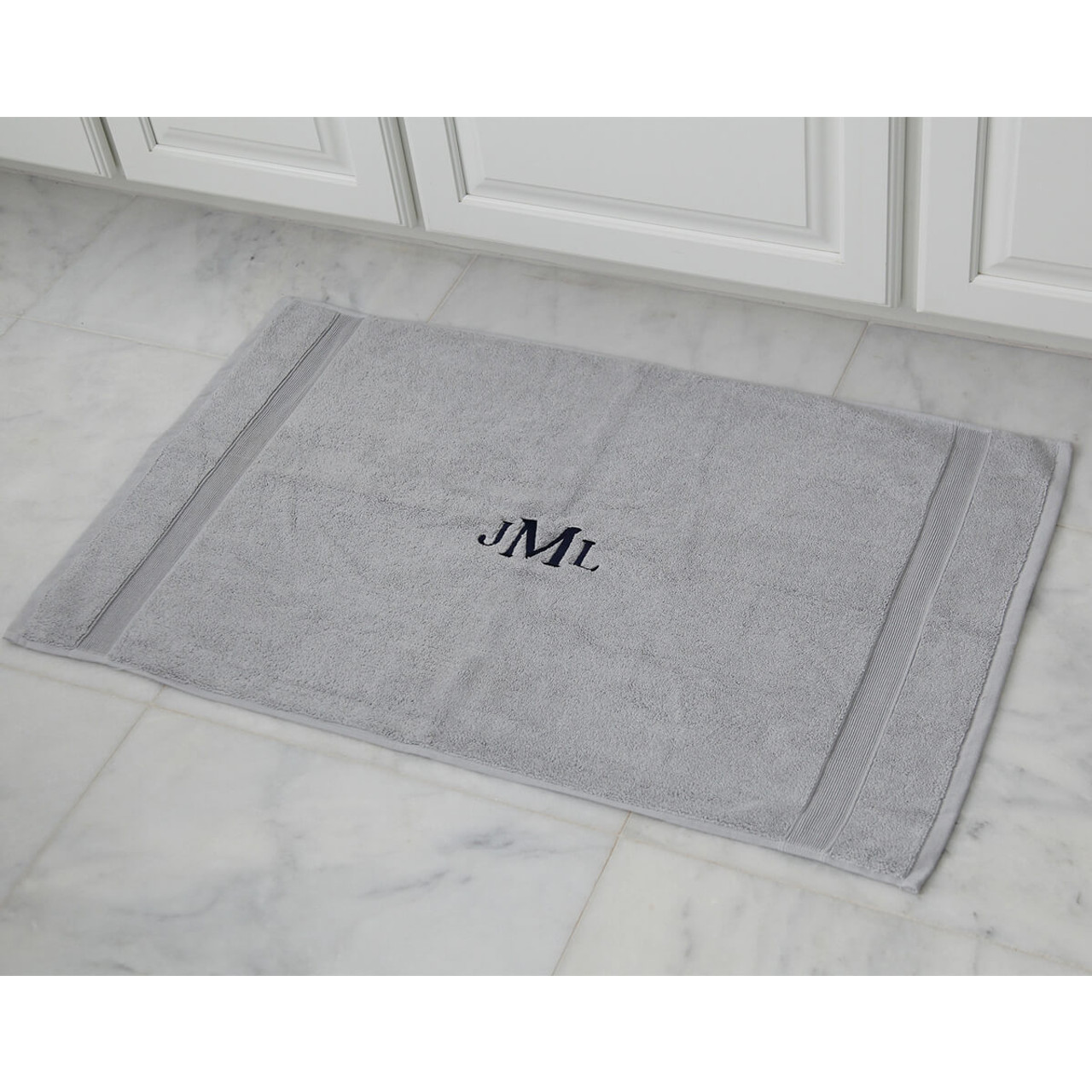 Bath Mat Monogrammed Gray - Lavington Designs LLC