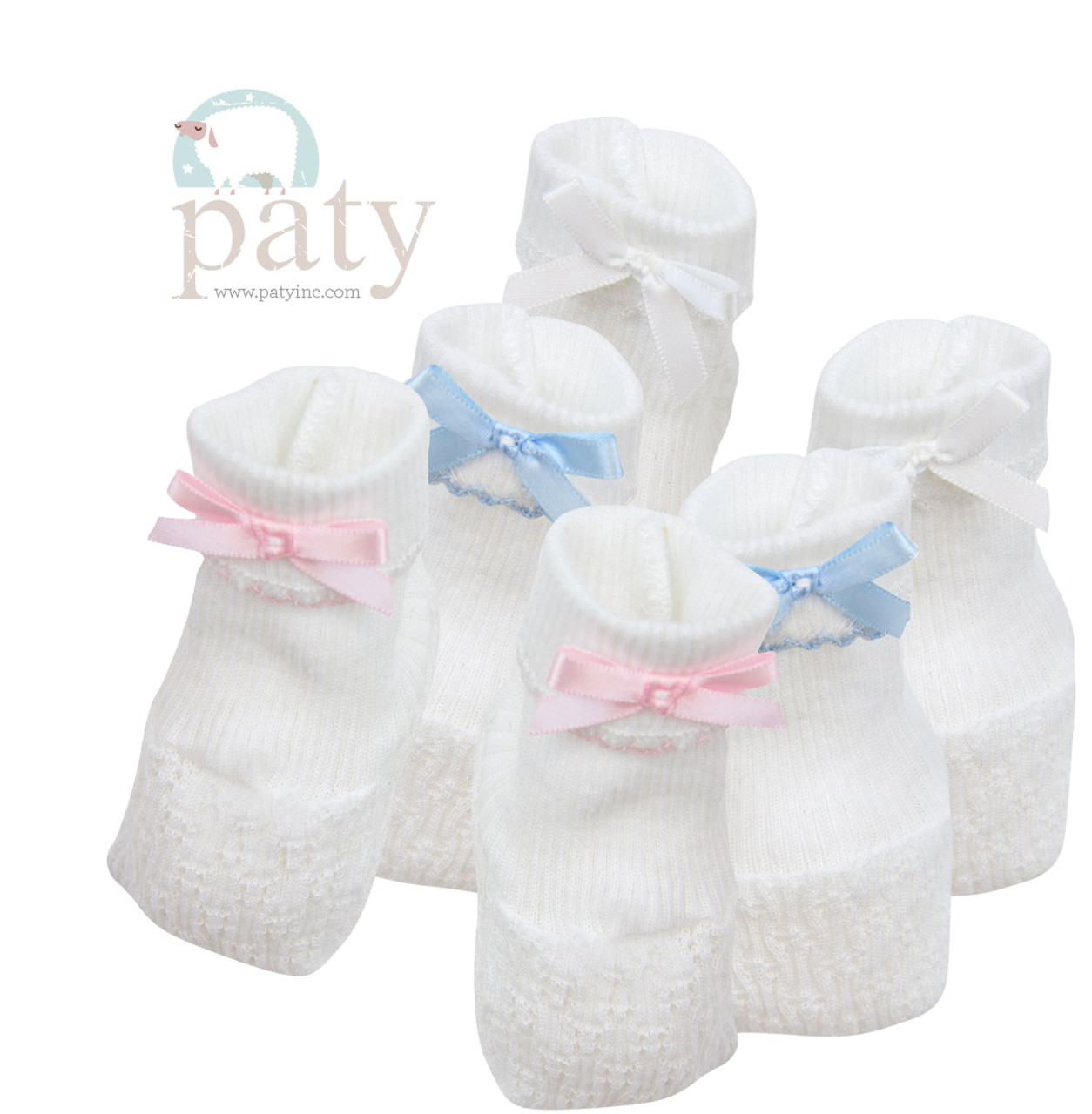 white newborn booties