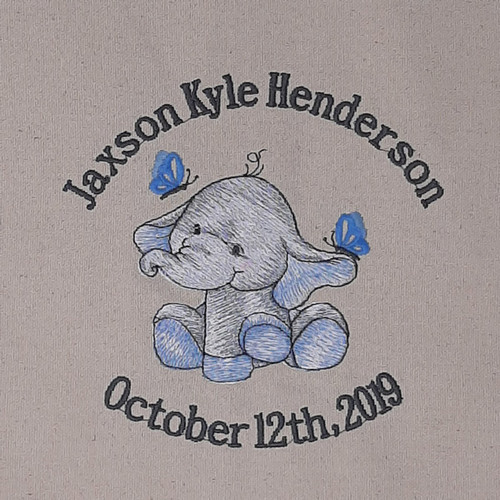 Elephant Nursery Pillow-Blue elephant 16 x 16