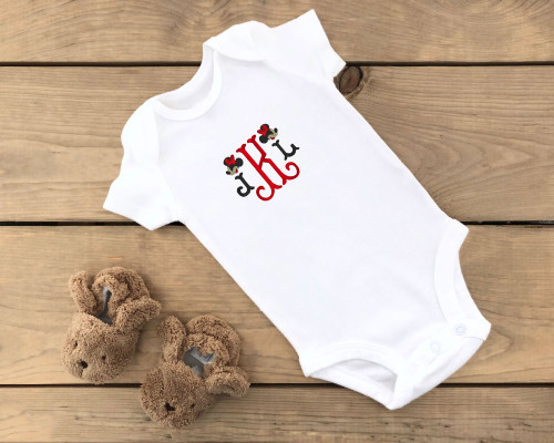 Monogrammed Baby Clothes girl mouse
