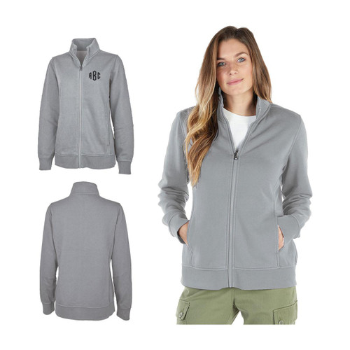  Charles River Grey Full Zip Up Jacket 