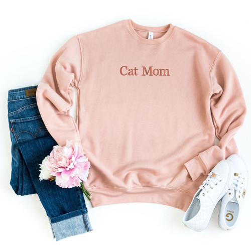 Cat Mom or Cat Dad you choose custom Embroidered Sweatshirt