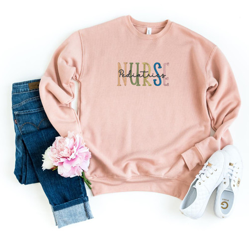 BELLA CANVAS Bella Canvas Nurse Embroidered Sweatshirt 