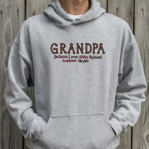 Grandpa Sweatshirt with Grandkids Names