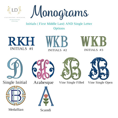 THE ROYALTY COLLECTION Monogrammed Wreath Sash Linen 