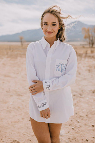 Everything Else Extra Button Down Shirt Bridesmaid/ Bride White 