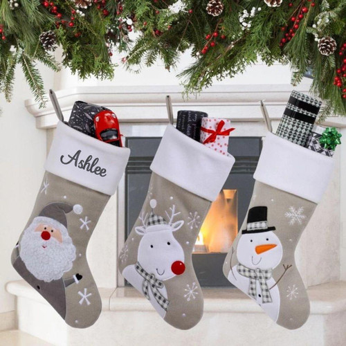  Personalized Christmas Stockings Grey Stockings 