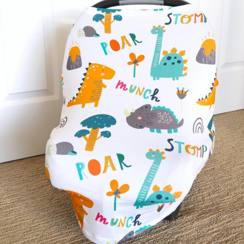 Infant Carrier Wrap
Dino Print Infant Carrier Cover and Breastfeeding Cover