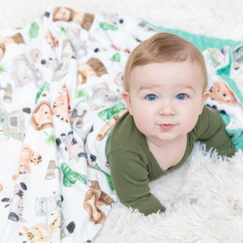  Baby Blanket Zoo Print 