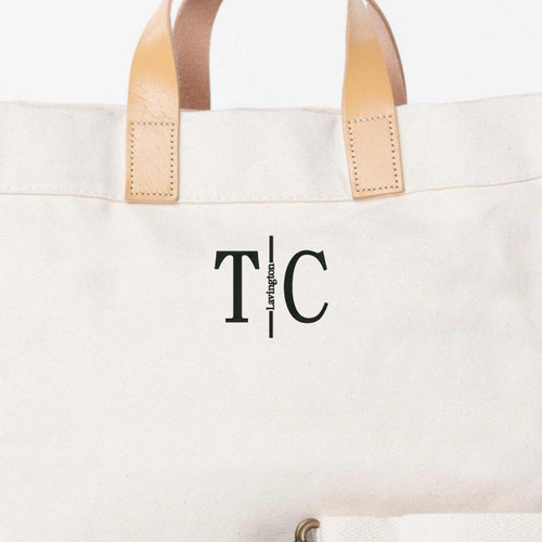 CB Classy Monogrammed Canvas Tote Bag 