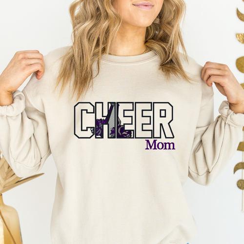 Cheer Mom Sweatshirt in sand color