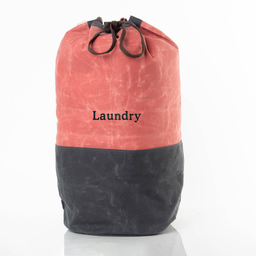 CB Personalized Laundry Bag- Red Waxed Canvas 