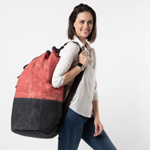 CB Personalized Laundry Bag- Red Waxed Canvas 
