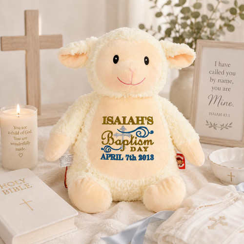 Cubbie Personalized Baptism Stuffed Animal Keepsake – Choose Your Animal 