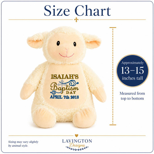 Cubbie Personalized Baptism Stuffed Animal Keepsake – Choose Your Animal 