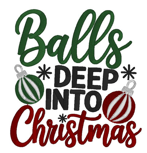 Gilden Balls Deep Into Christmas Embroidered Sweatshirt 