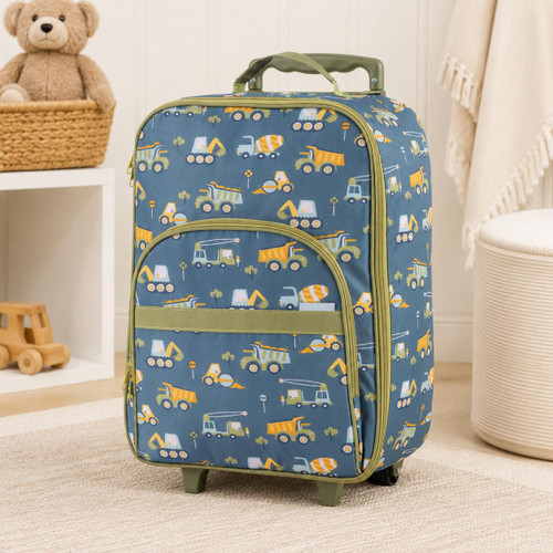 Stephen Joseph Personalized Construction Rolling Suitcase for Boys 