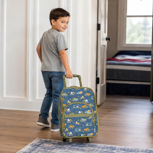 Stephen Joseph Personalized Construction Rolling Suitcase for Boys 