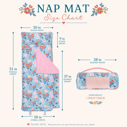 Stephen Joseph Personalized Floral Bee Nap Mat for Preschool 