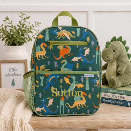Stephen Joseph Personalized Dragon Preschool Backpack for Kids 