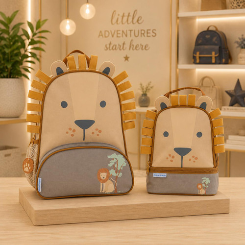 Stephen Joseph Personalized Lion Backpack & Lunch Box Set for Kids 