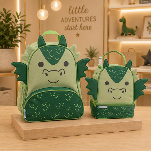 Stephen Joseph Personalized Dragon Backpack & Lunch Box Set for Kids 
