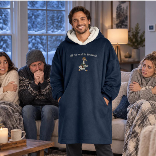  Off to Watch Football Hooded Blanket 
