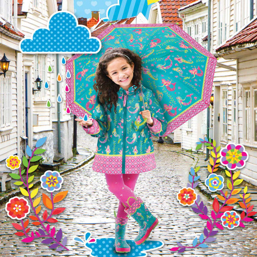 Mermaid Rain Jacket set  mermaid umbrella and mermaid rain boots