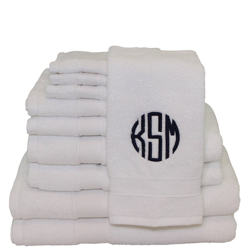 Monogrammed Towel Set White