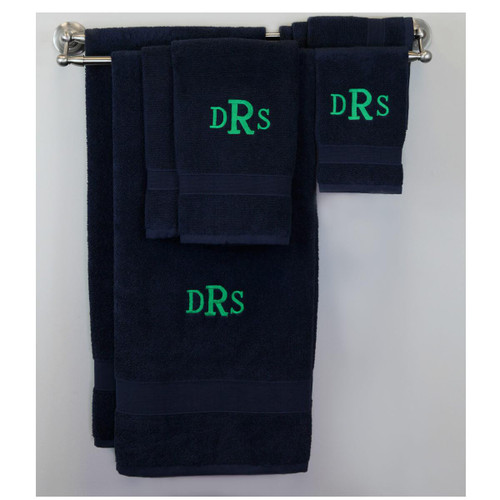CB Monogrammed Towel SET Navy 