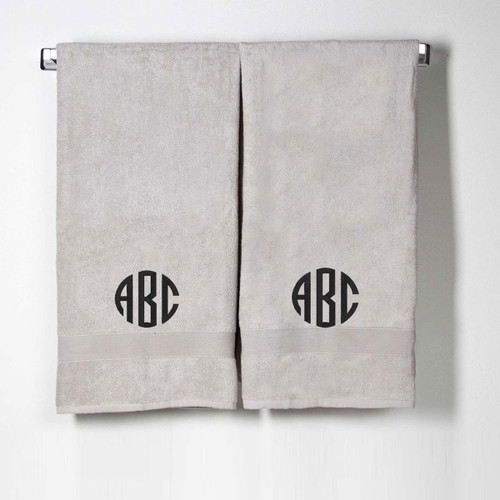 Monogram bath towels