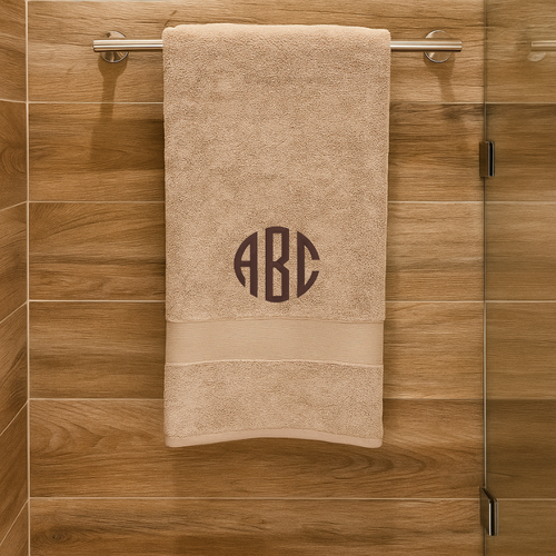 Monogrammed Bath Towel  Lifestyle Photo
