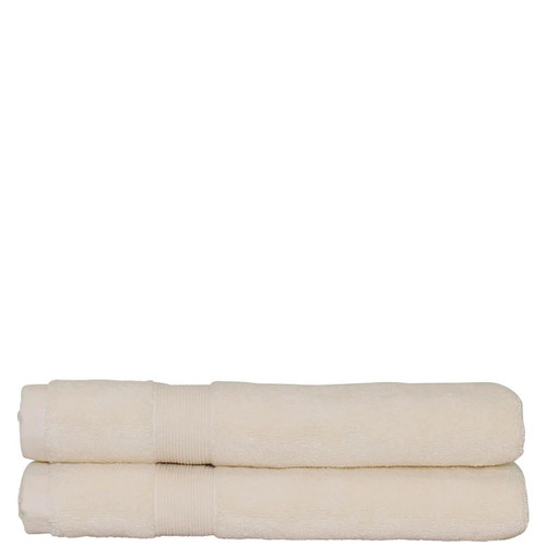 CB Ivory Monogrammed Bath Towels (2) 