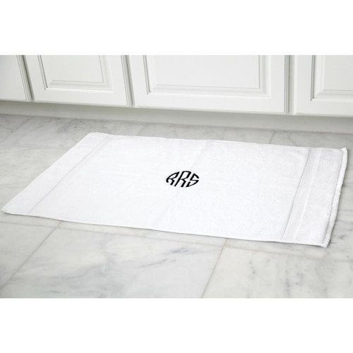 CB Bath Mat Monogrammed White 