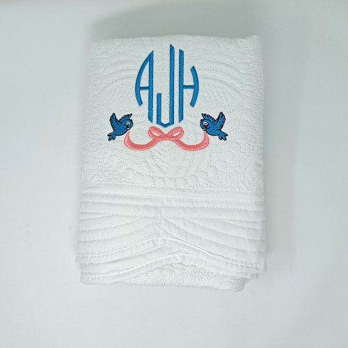 Monogrammed Baby Quilt with Cinderella Theme