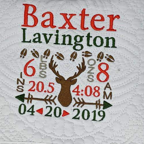 Everything Else Birth Announcement Quilt-Deer 