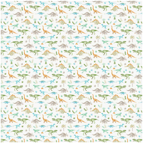 Dino design Muslin baby swaddlers by Stephen Joseph FLAT