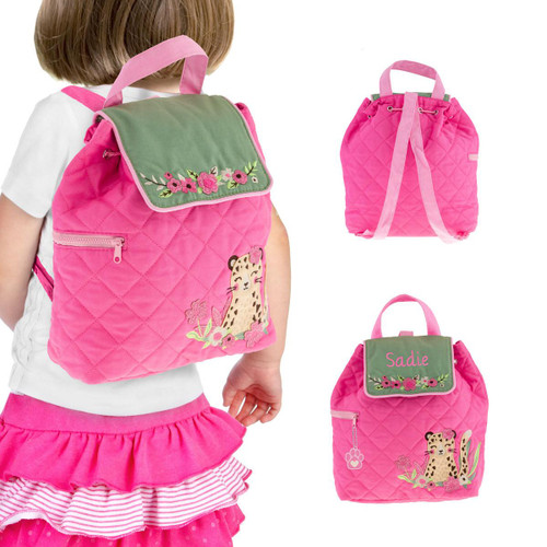 Stephen Joseph Leopard Print Quilted Backpack 