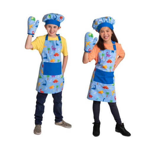 Handstand Kitchen Dinosaur Deluxe Youth Apron Set 