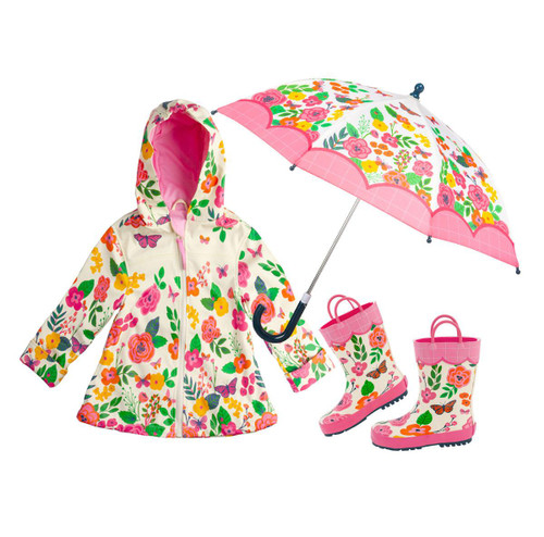  Stephen Joseph Little Girls Flowered Rain Gear 