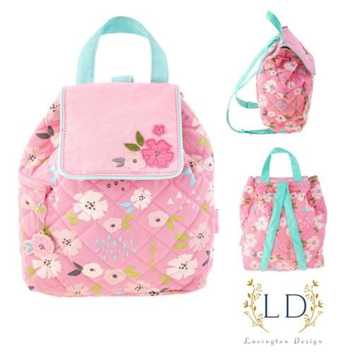 Stephen Joseph Floral Quilted Toddler Backpack. 