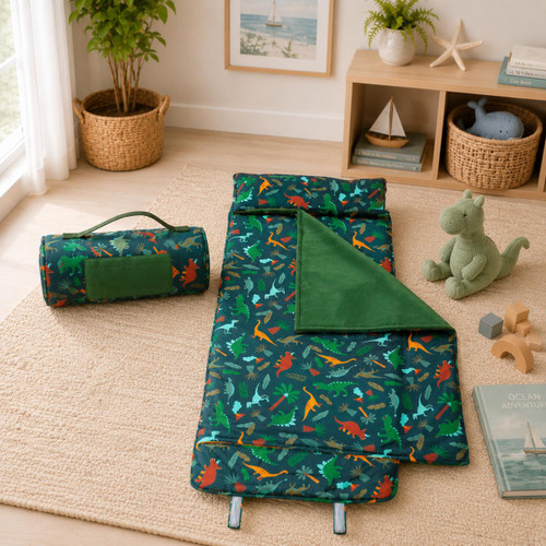Stephen Joseph Child Nap Mat and Pillow Monogrammed- Dinosaur Design 