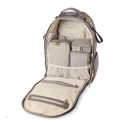 Inside of Itzy Ritzy Mini Vanilla Latte 
Mini Backpack Diaper Bag