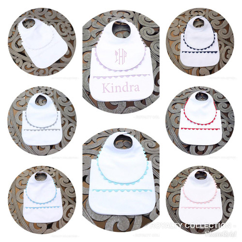 THE ROYALTY COLLECTION Personalized Bib and Burp Cloth Sets 