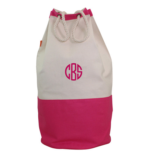 Gray Canvas Laundry Duffel Monogrammed