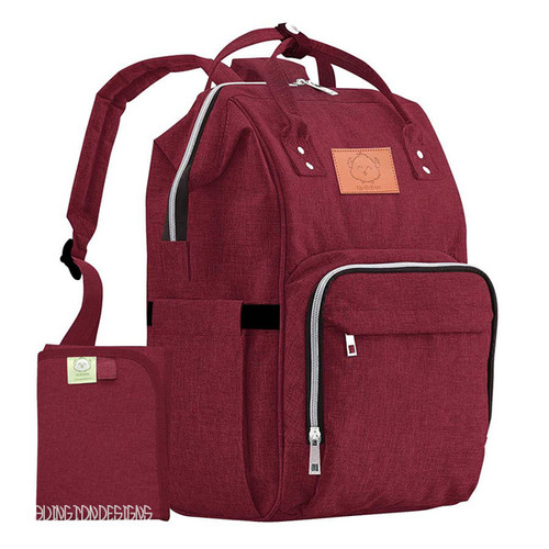 Wine Colored Backpack Diaper Bag  offering Monogramming