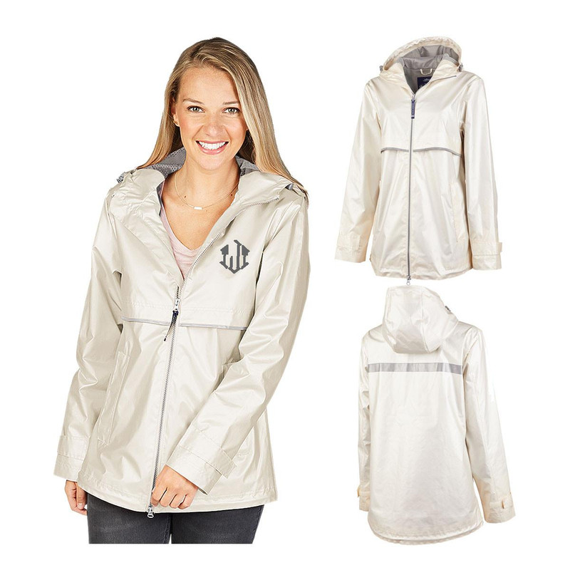 Charles River Metallic Rain Jacket Monogrammed 
